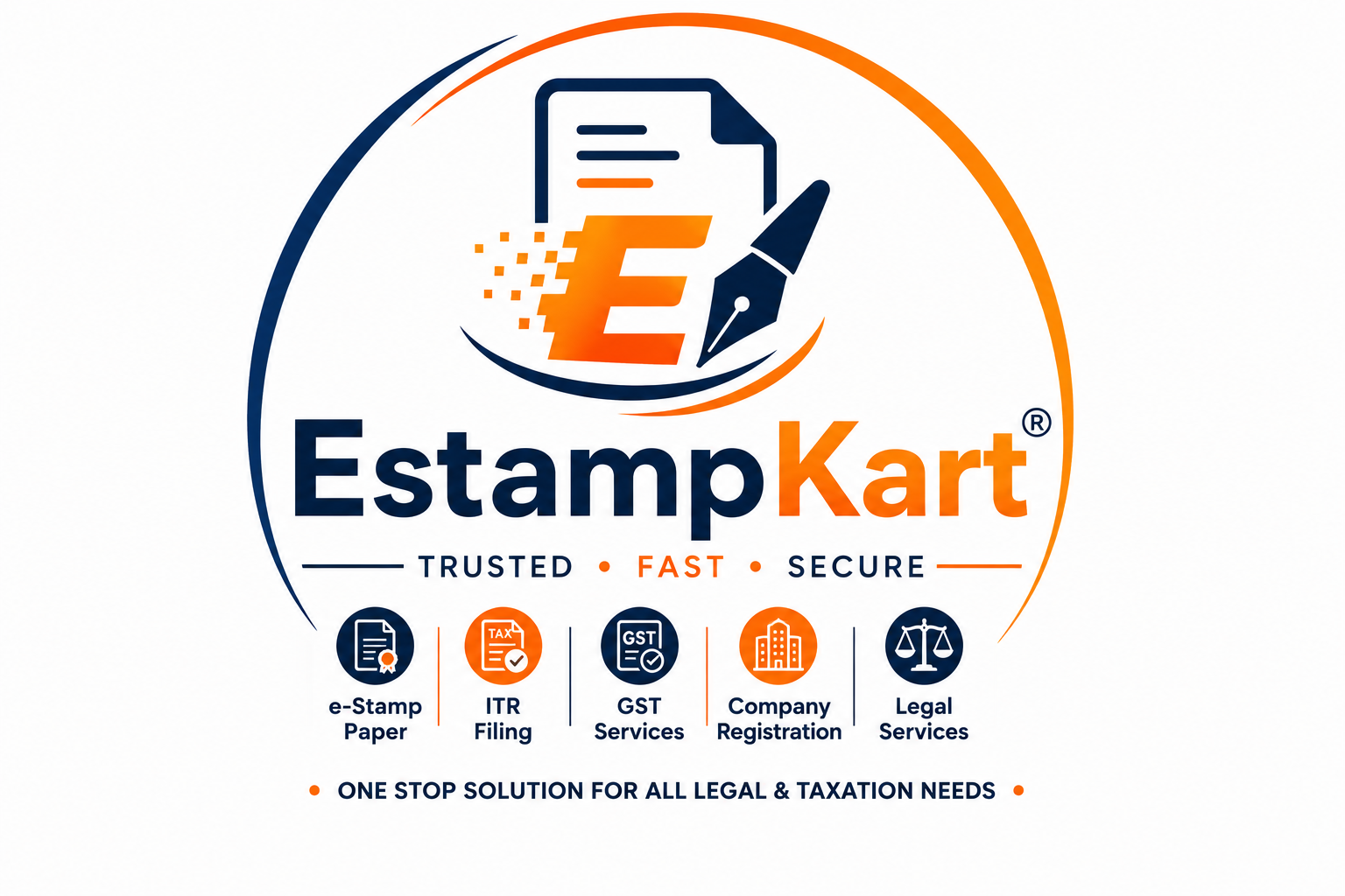 EstampKart official logo representing e-Stamp Paper, ITR Filing, GST Services, Company Registration, and Legal Documentation in India.